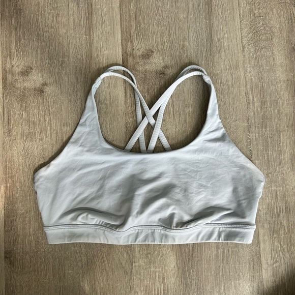 Lululemon Energy Bra Medium Support B/C Cup Serene Blue Size 12 - Picture 5 of 9